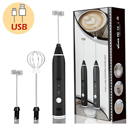 Rechargeable Electric Coffee Beater & Egg Beater | High-Speed Handheld Mixer with USB Charging