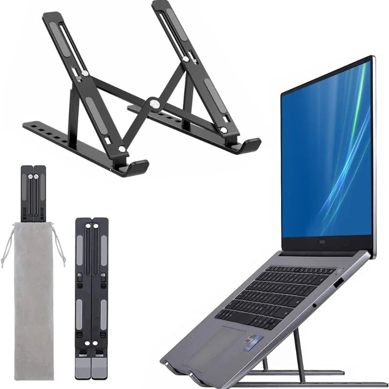 Premium Aluminum Foldable Laptop Stand | Ergonomic Adjustable Notebook Holder