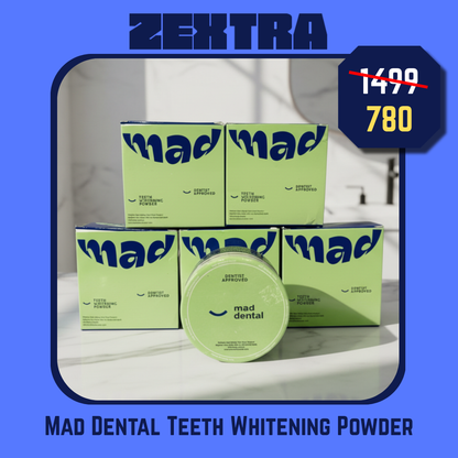 Mad Dental Teeth Whitening Powder – Natural Enamel-Safe Formula
