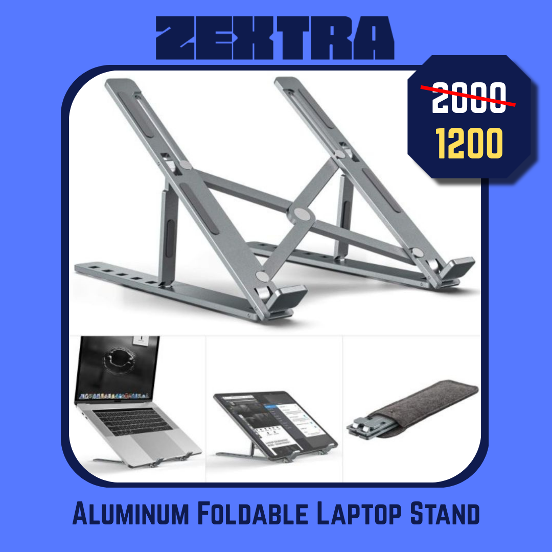 Premium Aluminum Foldable Laptop Stand | Ergonomic Adjustable Notebook Holder