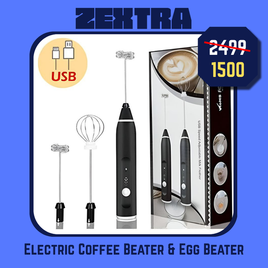Rechargeable Electric Coffee Beater & Egg Beater | High-Speed Handheld Mixer with USB Charging