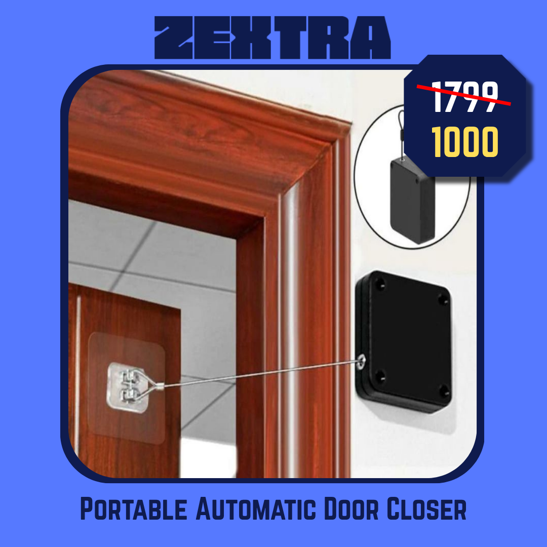 Portable Automatic Door Closer | Punch-Free Installation | Self-Closing Device with Strong Pull Force