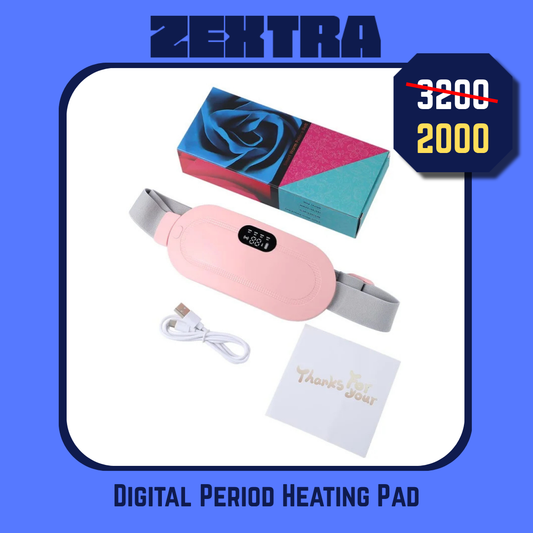 Digital Period Heating Pad & Vibrating Belt | Fast Menstrual Cramp Relief | Rechargeable & Portable