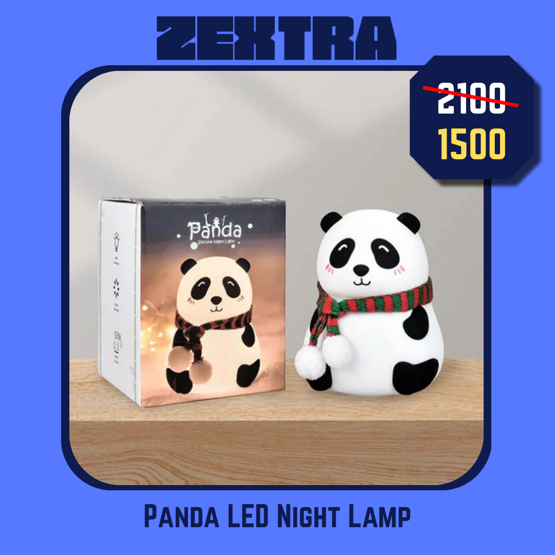 Panda LED Night Lamp | YH-608 Model | Soft Silicone Rechargeable Night Light | 7-Color Touch Control | Kids Bedroom, Nursery & Gift Decor