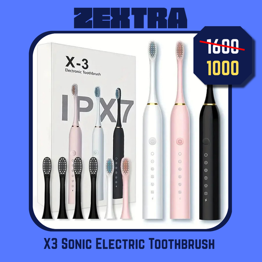 X3 Sonic Electric Toothbrush Rechargeable | USB Fast Charging Toothbrush with 5 Modes Deep Cleaning Whitening & Gum Care