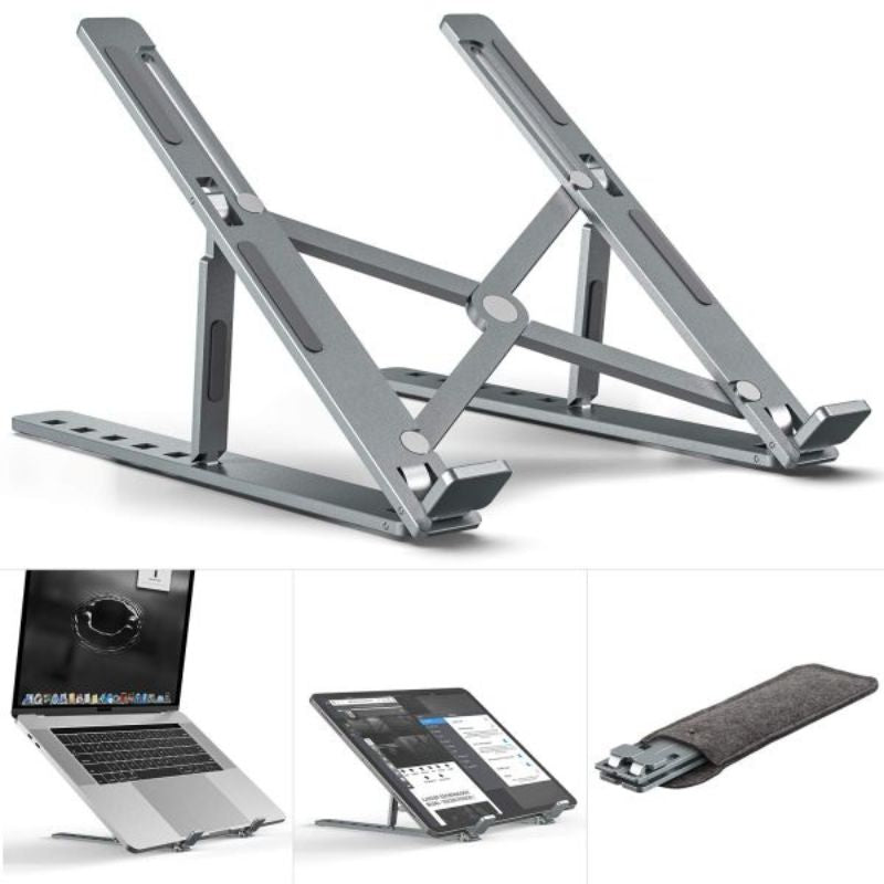 Premium Aluminum Foldable Laptop Stand | Ergonomic Adjustable Notebook Holder